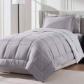 Nestl 5 Piece Twin XL Comforter Set - Grey Lavender Reversible Bed in a Bag - Complete Twin XL Size Bedding Set with Sheets, Pil