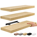 Sorbus Floating Shelves for Wall - 24 Inch Wall Shelves for Bedroom, Kitchen Decor, Bathroom Shelves - 3 Maple Wood Floating She