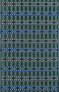 Mad Mats Geometric 4  x 6  Periwinkle Outdoor Rug, Reversible Plastic Mat for Patio, Porch, Deck, Kitchen & Bath, Floor Mat