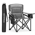 SONGMICS Oversized Lumbar Support Camping Chair, Heavy-Duty Outdoor Folding Chair Comfortable, Padded, Glamping, Cooler Bag, Wei