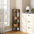 Tajsoon Small Corner Shelf Stand 3 Tier 39.6 Industrial Corner Ladder Shelves, Corner Display Shelf, Tall Corner Bookshelf Shelv