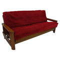 Blazing Needles Solid Foam-Backed Microsuede 8 to 9 Futon Cover, Full, Crimson