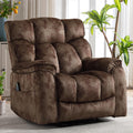 INZOY Oversized Rocker Recliner with Heat and Vibration, Manual Swivel Rocking Chair with Vibrating Massage, Comfy Padded Overst