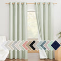 NICETOWN Sage Green Living Room Completely Shaded Linen Textured Draperies, 2 Pieces, W52 x L84, Privacy Protection & Noise Redu