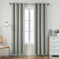 CUCRAF Full Blackout Window Curtains 95 inches Long, Faux Linen Look Thermal Insulated Grommet Drapes Panels for Bedroom Living 