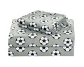 Chezmoi Collection 3-Piece Kids/Teens Sports Sheet Set - Soft Microfiber Gray Black White Soccer, Twin Size