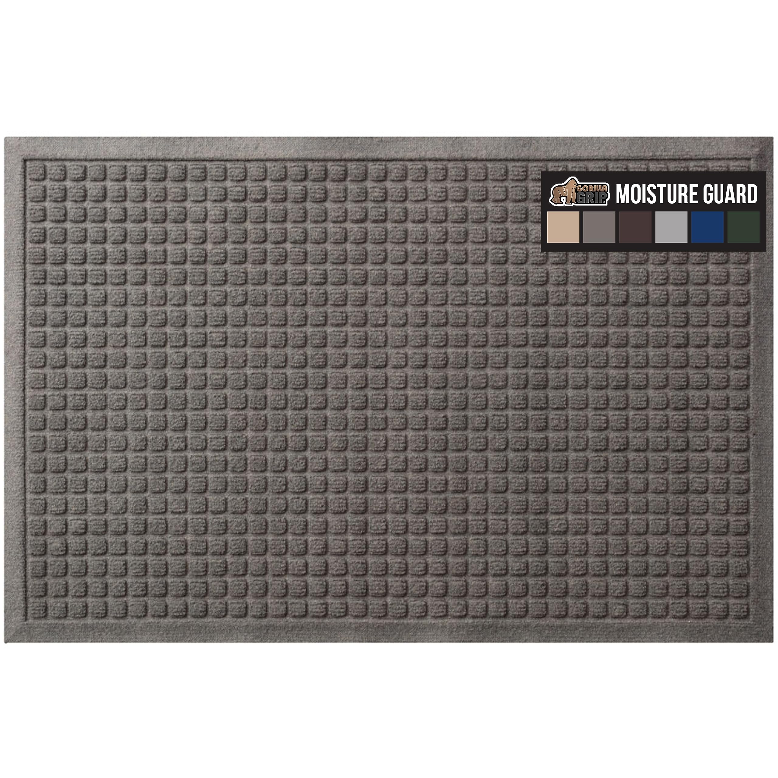 Gorilla Grip Ultra Absorbent Moisture Guard Doormat, Absorbs Up to 2.75 Cups of Water, Stain and Fade Resistant, Spiked Rubber B