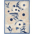 Nourison Aloha Indoor/Outdoor Blue/Grey 710 x 106 Area Rug, Easy Cleaning, Non Shedding, Bed Room, Living Room, Dining Room, K