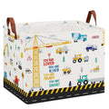 XHWZOF Construction Nursery Decor Hamper Car Baby Gift Basket Transport Trucks Excavators Toy Box Bin Empty Larger Rectangular K