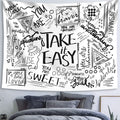 Fowocu Quote Take It Easy Tapestry Wall Hanging, Positive Letters Sayings White You Are Tapestries, Aesthetic Wall Tapestry for 