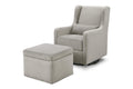 Carters by DaVinci Adrian Swivel Glider with Storage Ottoman Performance Grey Linen, Water Repellent and Stain Resistant Fabric