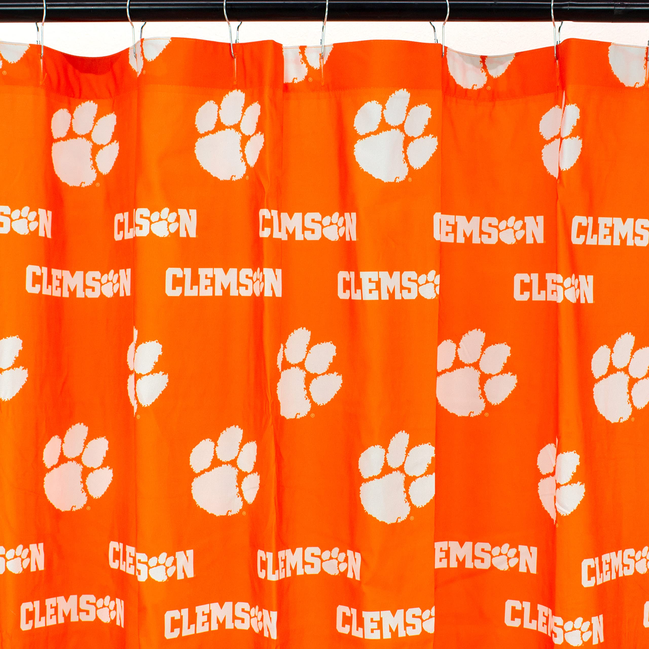 College Covers Everything Comfy Clemson Tigers Bright and Colorful Shower Curtain Cover 70 x 72