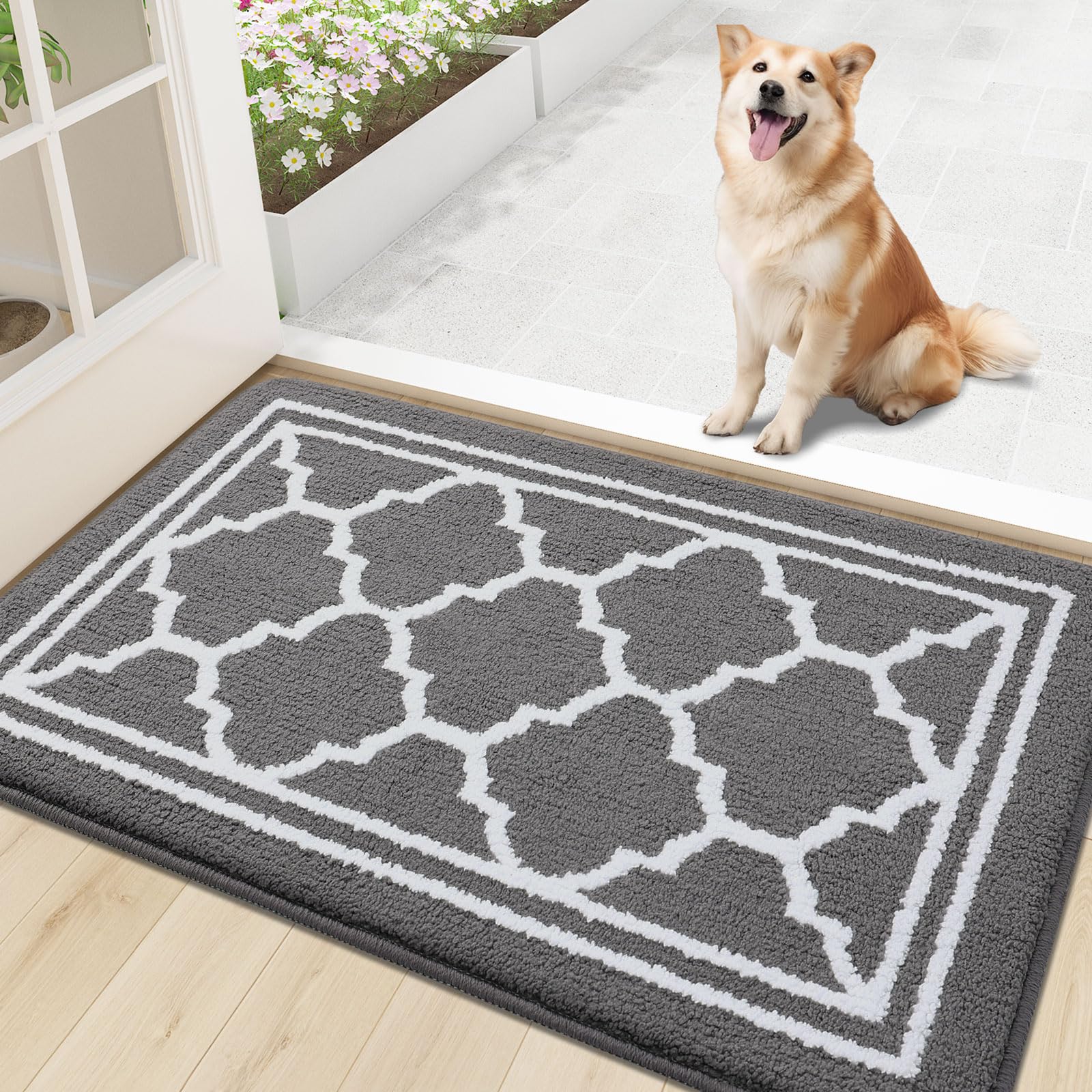 Buganda Indoor Door Mat, Resist Dirt and Absorbent Entrance Mat, Anti-Slip, Low Profile Inside Floor Mat Doormat for Entryway (3