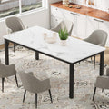 dainslef 79 Inch Industrial Dining Table, Large Rectangle Kitchen Table with Metal Legs, Round Corners, Wooden Conference Tables