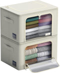 Sorbus Storage Bins with Metal Frame - Stackable & Foldable Clothes Organizer Bags - Oxford Fabric Storage Containers with Large