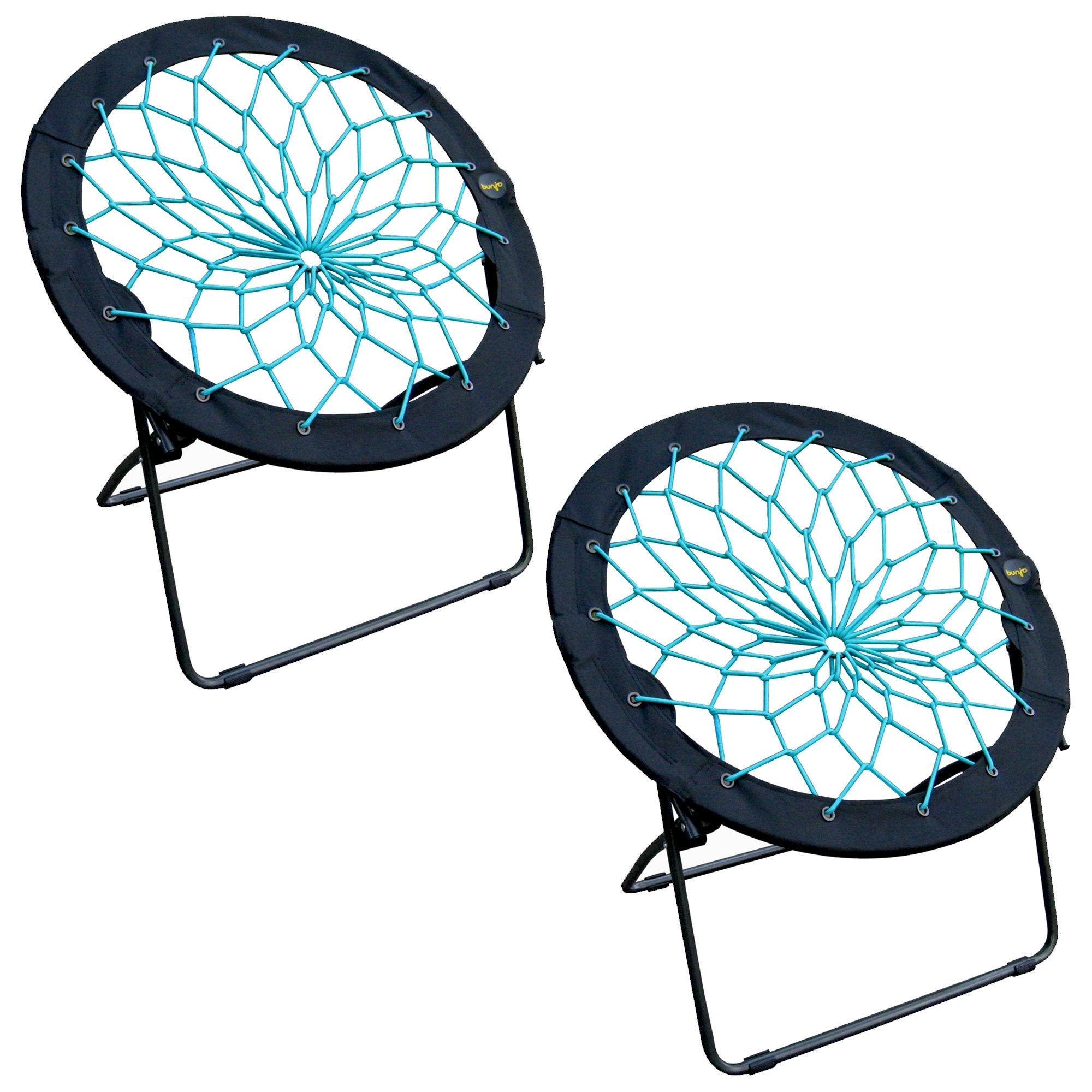 Zenithen Limited Foldable Bunjo Bungee Chair for Dorms, Living Rooms, Bedrooms, Camping, Gaming & Lounging, Teal (Pack of 2)