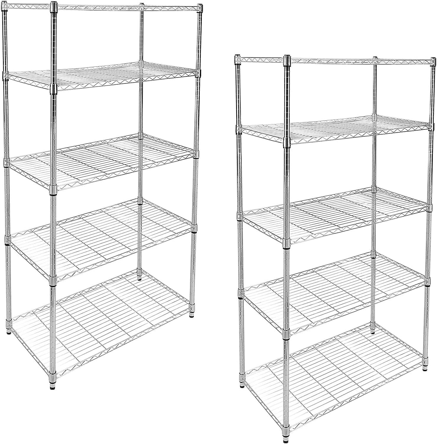 iPower Simple Deluxe Heavy Duty 5-Tier Shelving Unit, 13.98D x 35.83W x 61.02H Storage Shelving with 1250 lbs Capacity, Ch