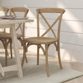 Merrick Lane Bardstown Bistro Style Wooden Dining Chair - Medium Natural White Grain - High X-Back