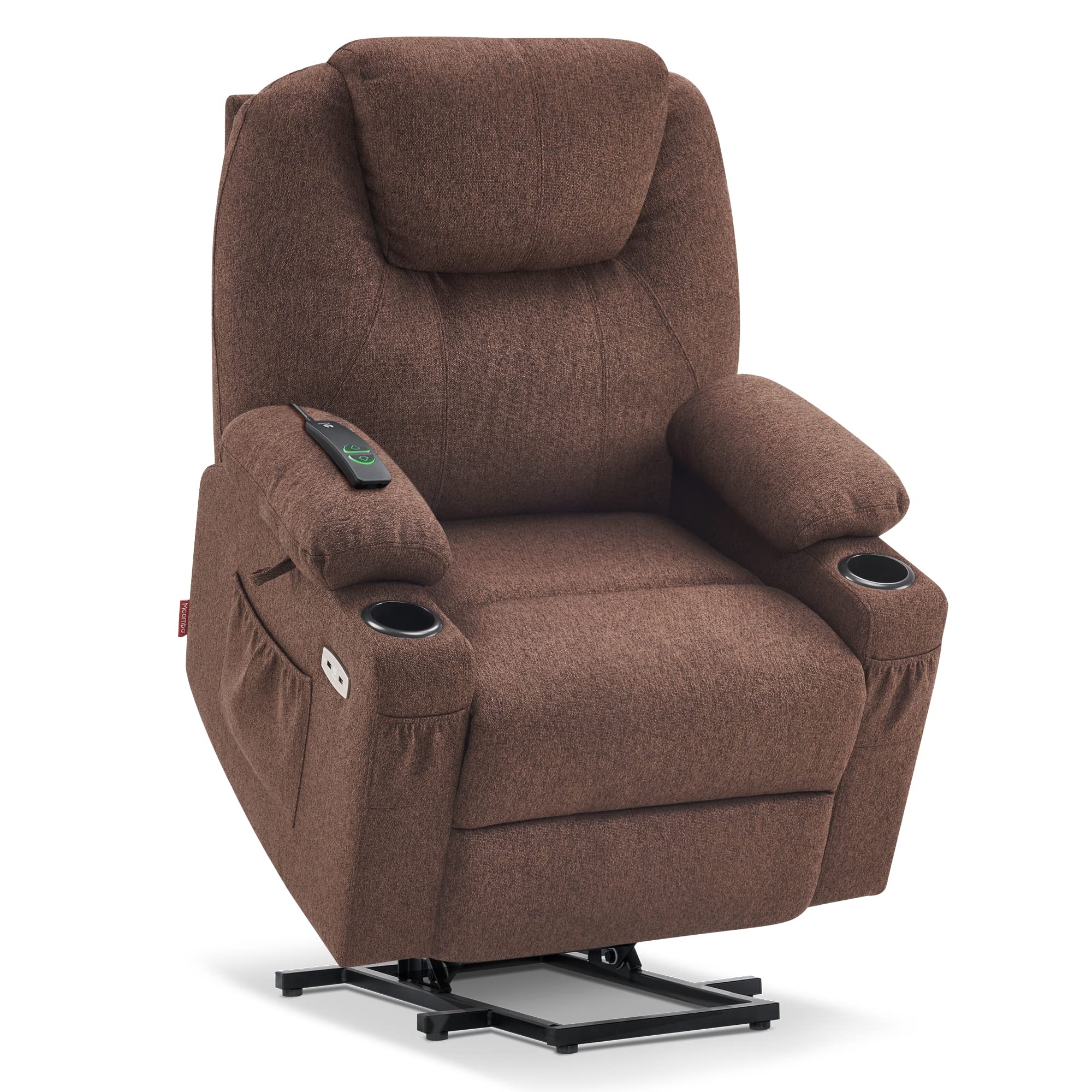 MCombo Small Power Lift Recliner Chair Sofa with Massage and Heat for Petite Elderly, 3 Positions and USB Ports, Extended Footre