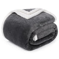 BEAUTEX Sherpa Fleece Throw Blankets, Soft Fluffy Flannel Plush Blanket and Throw, Fuzzy Cozy Grey Cuddle Blankets for Couch Bed