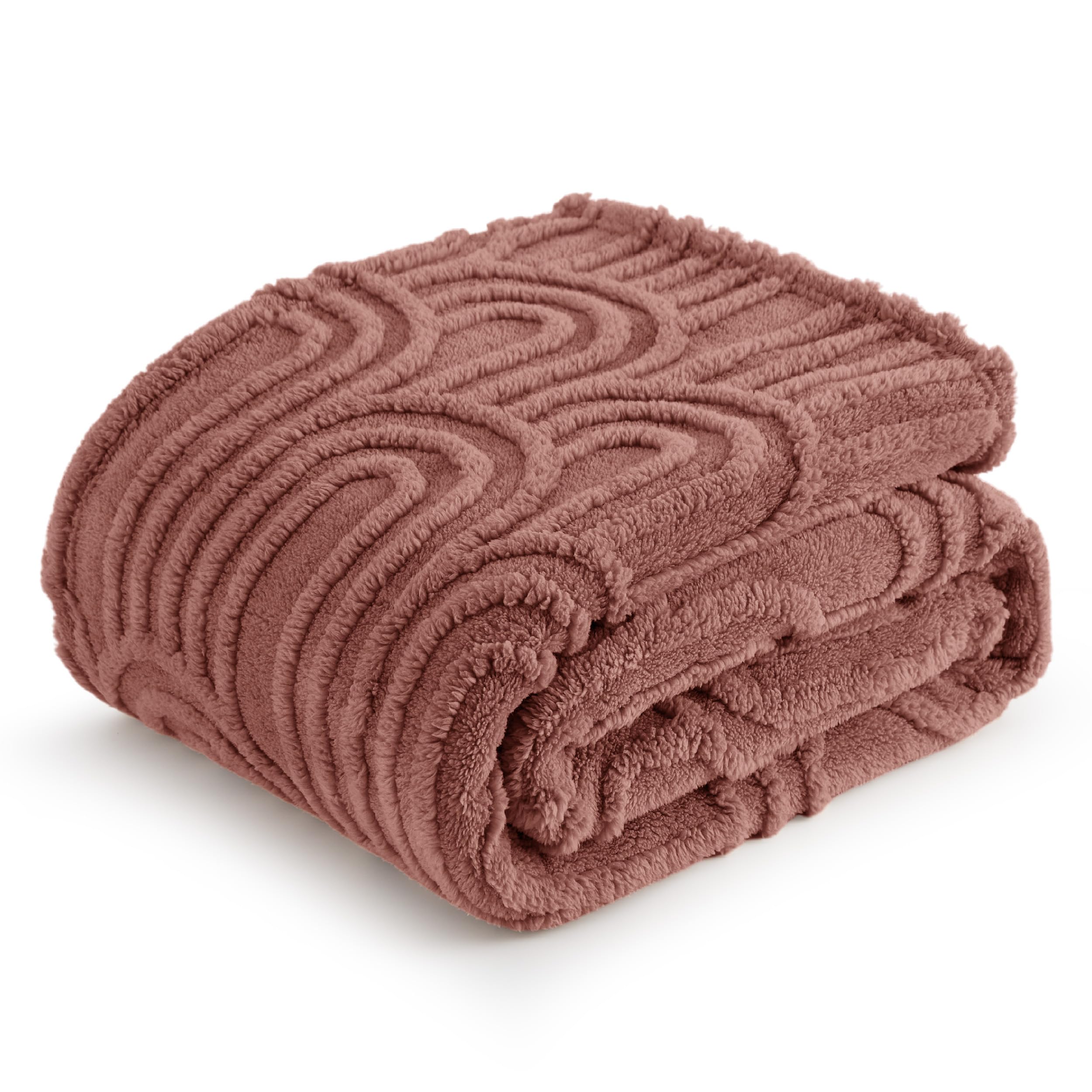 Bedsure Throw Blanket for Couch - Super Soft Cozy Blankets for Women, Cute Small Blanket for Girls, Brick Dust,50x60 Inches