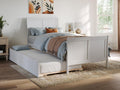 AFI Portland Twin XL Size Platform Bed with Matching Footboard & Twin XL Trundle in White