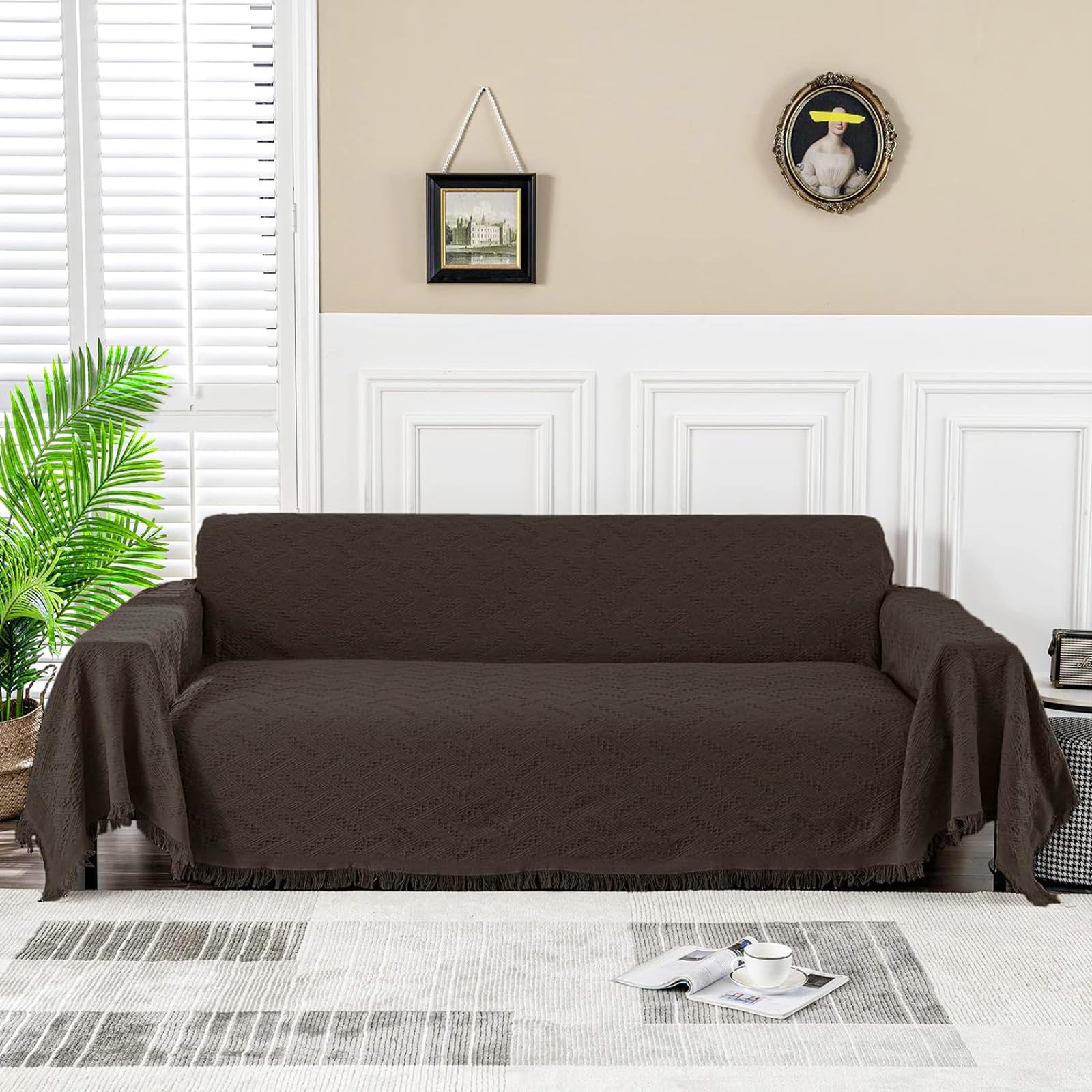 MEETSKY Couch Cover Oversized Chair Covers for Dog, Washable Sofa Covers for Reclining Loveseat/Futon,Couch Protector Decorative