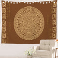 Batmerry Mayan Tapestry, Ancient Aztec Calendar Picnic Mat Beach Towel Wall Art Decoration for Bedroom Living Room Dorm, 51.2 x 