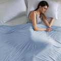 Bedsure Light Blue Cooling Blanket King Size for Hot Sleepers - Summer Cold Blanket for King Size Bed with Rayon Derived from Ba
