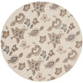 Nourison Aloha Indoor-Outdoor Beige 710    x Round Area Rug, Easy Cleaning, Non Shedding, Bed Room, Living Room, Dining Room, Ba