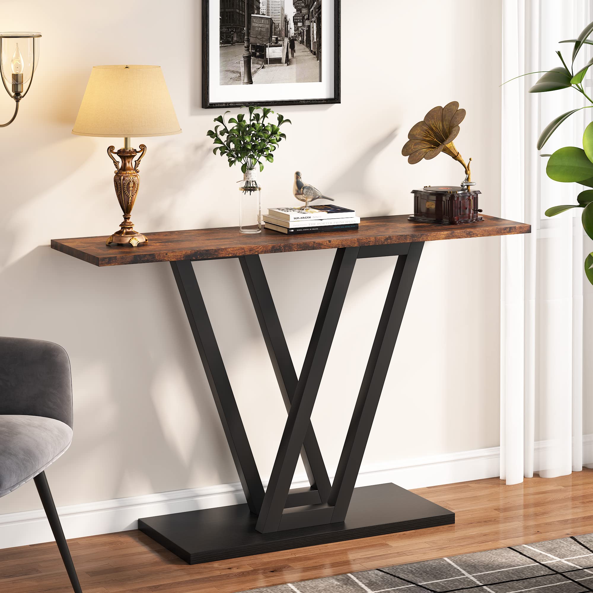 Tribesigns Console Table, Industrial Hallway Table for Entryway, 43 Inch Entryway Tables Narrow Sofa Table for Living Room, Stab