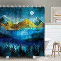 RosieLily Mountain Shower Curtain, Lake Shower Curtain, Stars Starry Night Shower Curtain, Night Sky Cool Art Shower Curtain, Fo
