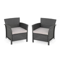 Christopher Knight Home Louisa Outdoor Wicker Club Chairs (Set of 2), Gray and Silver