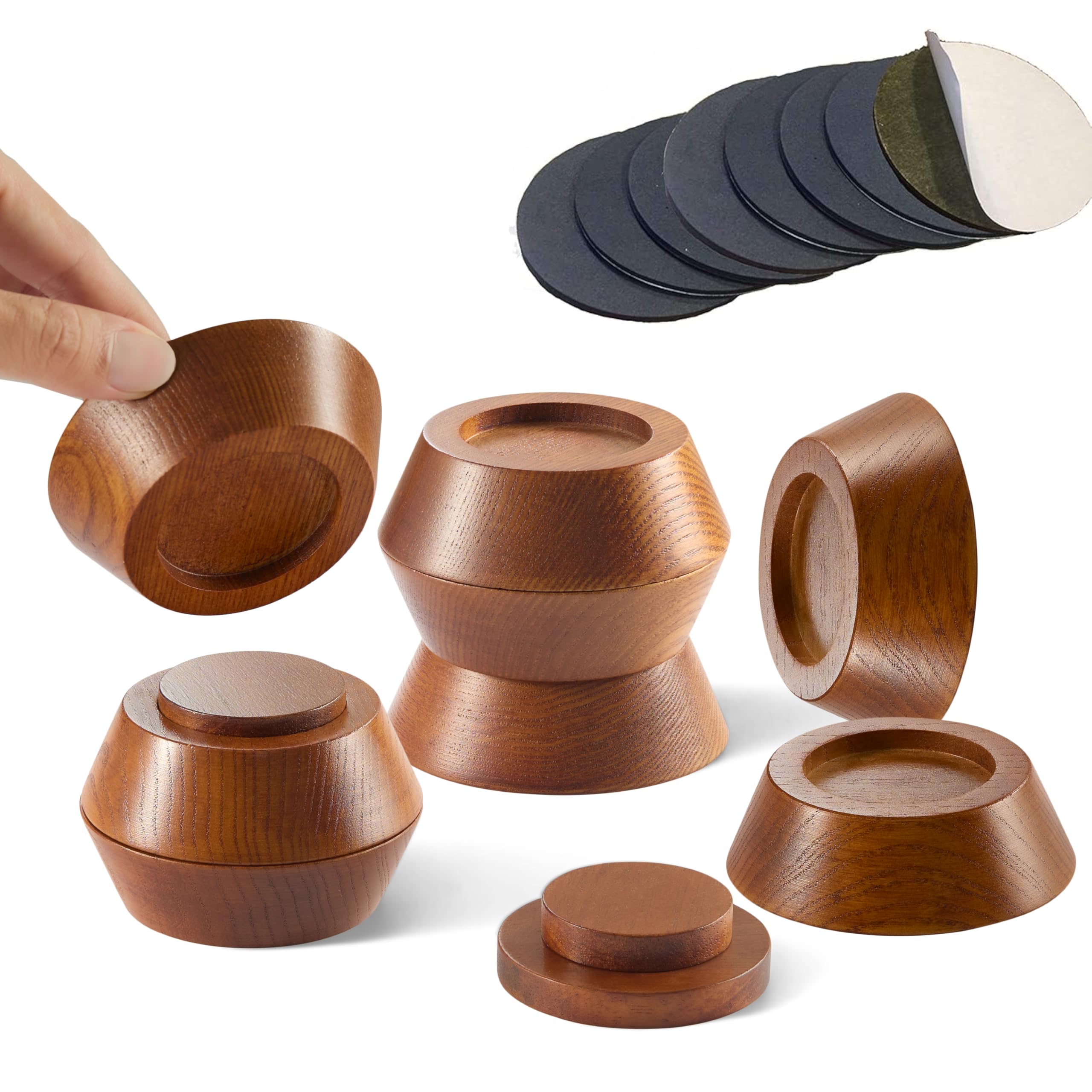 Bed Risers, Furniture Risers (Set of 8-Height 1) Can be Adjusted to 2 3or 4, Lifts Furniture Risers, Solid Natural Wood Ri