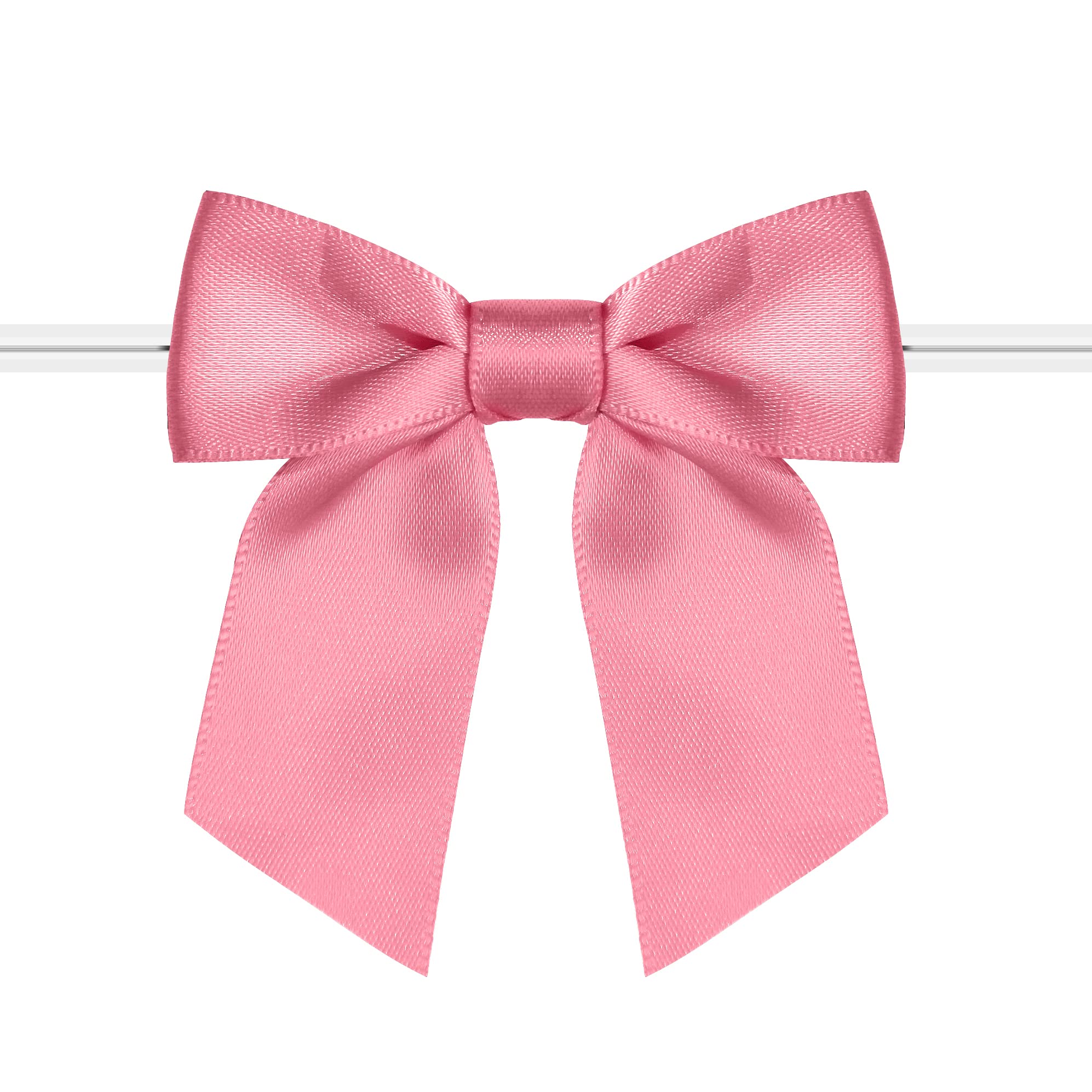 Rainbow Pana 120 Pack Twist Tie Bows for Treat Bags 25 Blush Pink Satin Ribbon Bows for Package craft gift Wrapping Decoration
