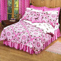 Country Livivng Girls 8 Piece Queen Size(86x86) Pink Brown Pony Horse Bandana Equestrian Bedding Comforter Set & Sheets (Bed in 
