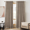 RYB HOME Taupe Bedroom Curtains Heavy Velvet 84 inches, Room Darkening Privacy Window Curtains Soft Durable Velvet Backdrops for