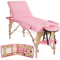 Topeakmart Lash Bed Massage Tables Portable Height Adjustable Salon Bed 3 Folding Face Cradle Bed Tattoo Bed Pink