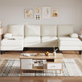 Bezseller 107.3 Sectional Couches for Living Room, U Shaped Modular Sofa Couch with Cushion & Chenille Fabric, 4-Seat Comfy Furn