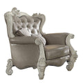 Benjara Wooden Chair with Scalloped Base and Loose Seat Cushions, Gray
