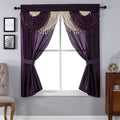 Regal Home Collections Amore Curtains 5-Piece Window Curtain Set - 54-Inch W x 63-Inch L Panels with Attached Valance and 2 Tieb