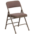 Flash Furniture HERCULES Series Curved Triple Braced & Double Hinged Beige Fabric Metal Folding Chair