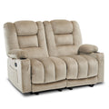 MCombo 55.9 Power Loveseat Recliner with Heat and Vibration, Fabric Electric Loveseat Recliner, USB Charge Port, Cup Holders for
