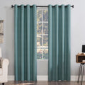 Sun Zero Columbia 2-Pack Thermal Energy Saving 100% Blackout Grommet Curtain Panel Pair, 50 x 95, Misty Blue