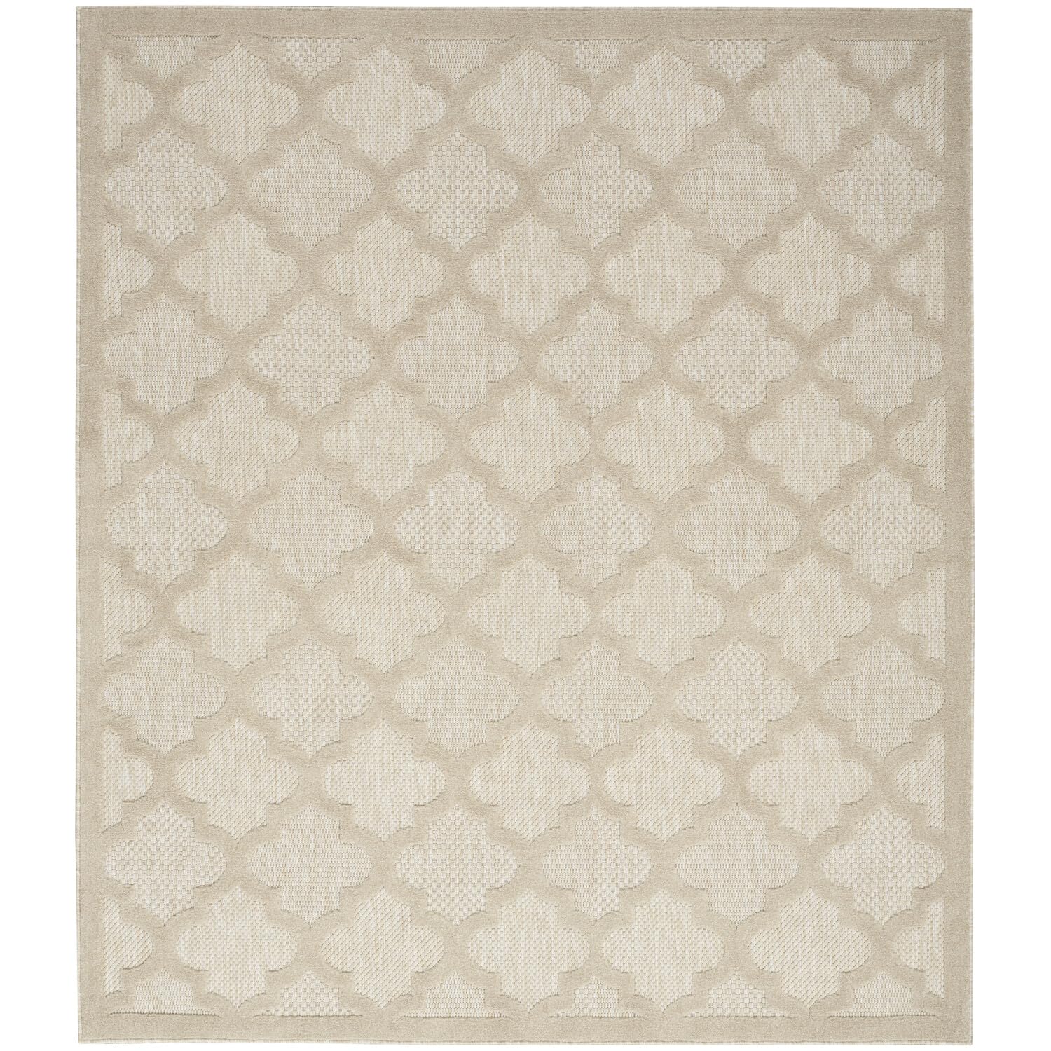 Nourison Easy Care Modern Indoor/Outdoor Cream 9 x 12 Area Rug, Easy Cleaning, Non Shedding, Bed Room, Living Room, Dining Roo