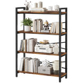 4 Tier Bookshelf 31.49 Width, Book Organizers and Storage, Wood and Metal Tall Bookcase, Rustic Book Shelf Organization and Stor