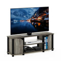 Furinno Brahms TV Stand Entertainment Center with Shelves and Storage for TV Size up to 45 Inch, French Oak/Black