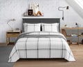 Nautica - Queen Quilt Set, All Season Cotton Bedding with Matching Shams, Lightweight & Reversible (Fleetville Grey/White, Queen