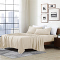 Cathay Home Essentials Ultra Soft Hypoallergenic Wrinkle Resistant Double Brushed Microfiber Bedding Sheet Set, Cream, Twin