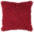 Ruby Red 18" Square Shag Throw Pillow